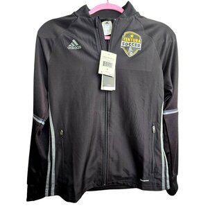 Adidas Training Jacket Ventura Soccer Unisex Black Climalite Small 8-10 jj3713